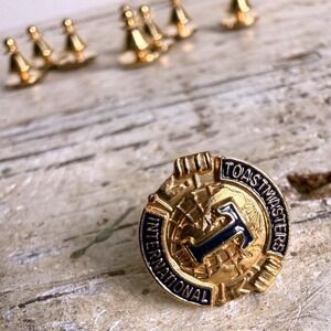 Lot of 10 Toastmasters International Lapel Pins Gold Tone Blue Enamel Logo